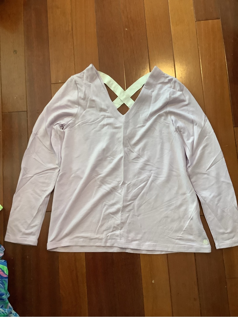 Lilly Pulitzer Lavender Long Sleeve Top with Crisscross Back Detail Medium NWOT